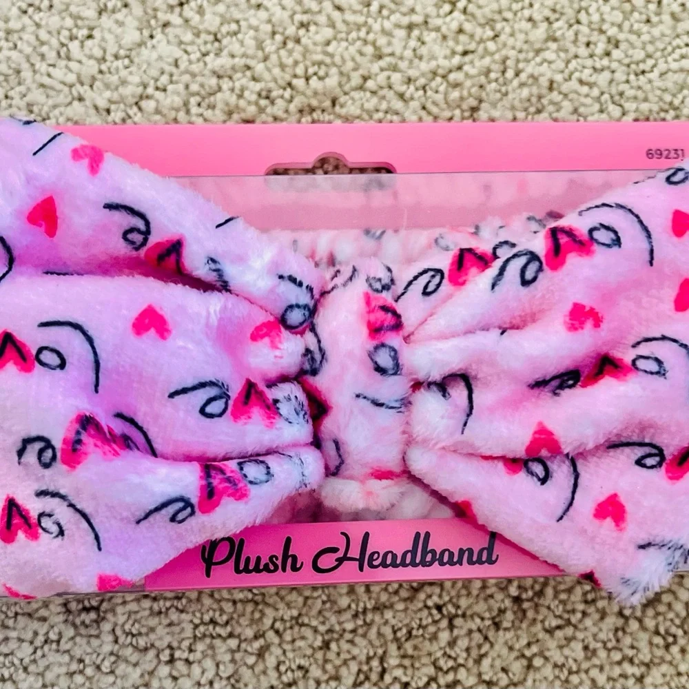 Pink Plush Headband for teens or adults - Picture 1 of 5